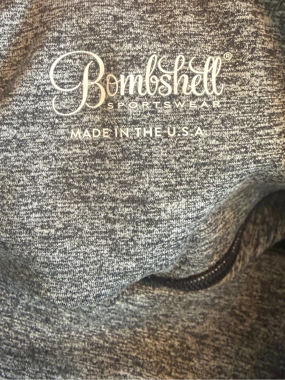 NWOT - Bombshell Sportswear Leggings Gray and Black Striped Scrunch Butt Detail